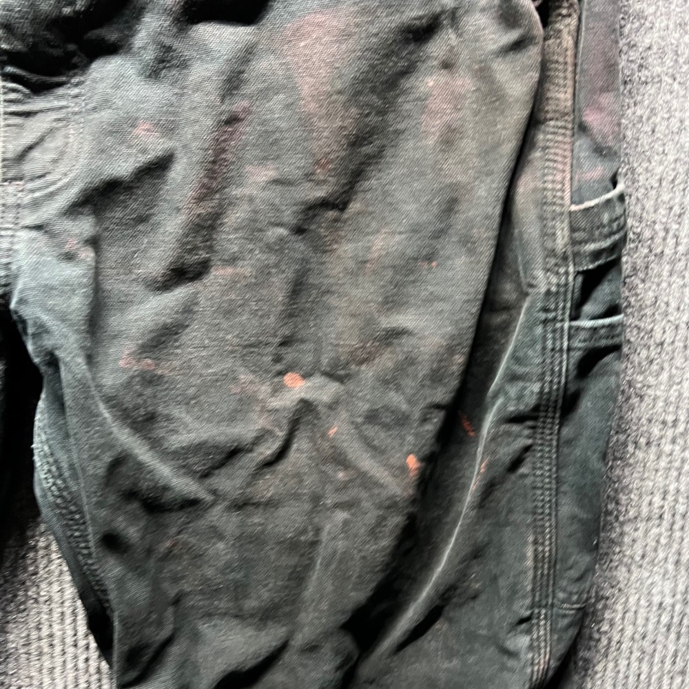 Carhartt‎ B111 BLK Pants Mens 38x34 Black Flannel Lined Distressed Work - Picture 6 of 12
